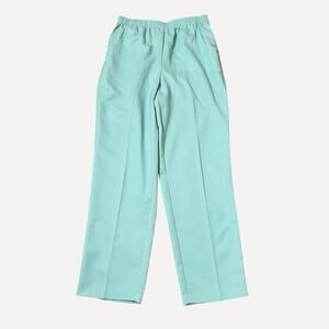 Napa Valley Women Chino Pants Size 14 Blue Green Elastic Waist Casual Pull On
